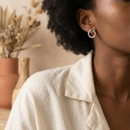 Handmade in Peru, 950 FINE Sterling Silver Hoop Earrings: Oxidized Peruvian Jewelry