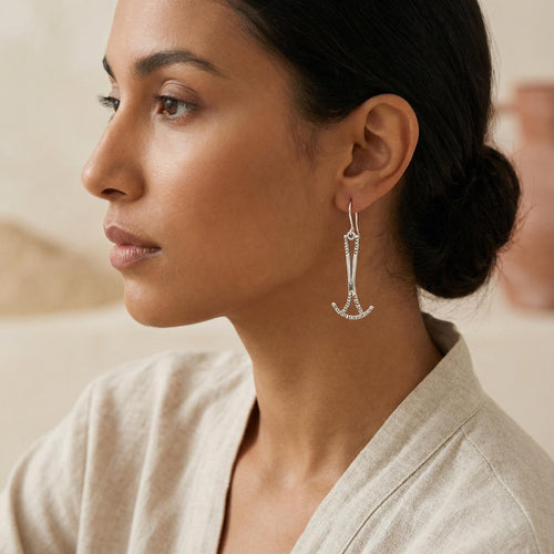 950 Fine Sterling Silver, Dangle Earrings: Handcrafted in Peru