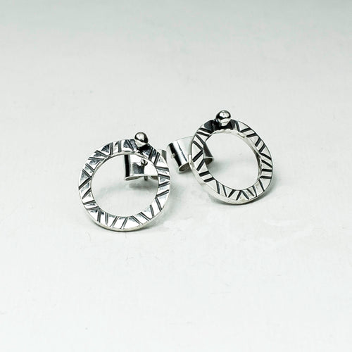 Small Abstract Circle Sterling Silver Earrings - Made in Peru