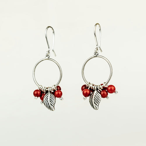 Coral Leaf Sterling Silver Earrings handmade in Peru by LLUL JOYAS | Peruvian Fashion & Apparel