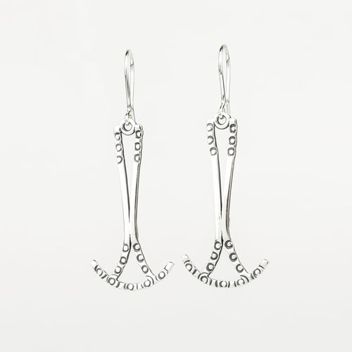 Abstract Sterling Silver Dangle Earrings - Made in Peru