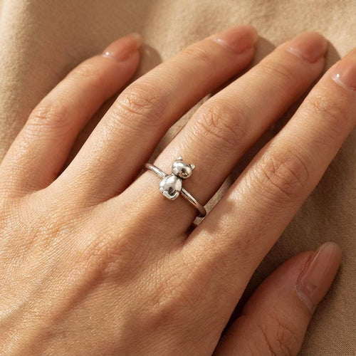 Handcrafted in Peru: 950 Fine Sterling Silver Cat Ring, Peruvian Artisan Jewelry