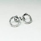 Handmade in Peru, 950 FINE Sterling Silver Hoop Earrings: Oxidized Peruvian Jewelry