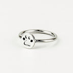 Handcrafted in Peru: 950 Fine Sterling Silver Paw Print Ring. Animal Lover Jewelry