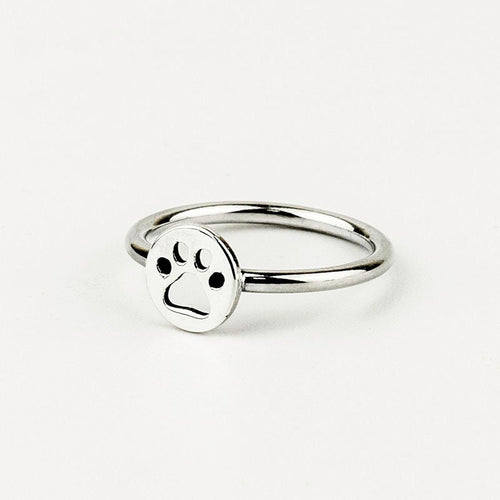 Handcrafted in Peru: 950 Fine Sterling Silver Paw Print Ring. Animal Lover Jewelry