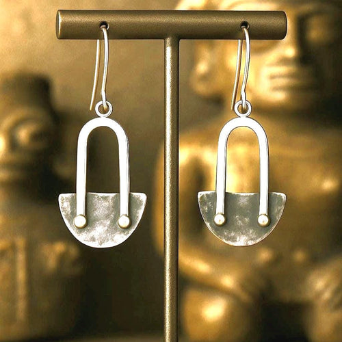 950 Fine Sterling Silver, Handcrafted Dangle Earrings: Oxidized Peruvian Jewelry