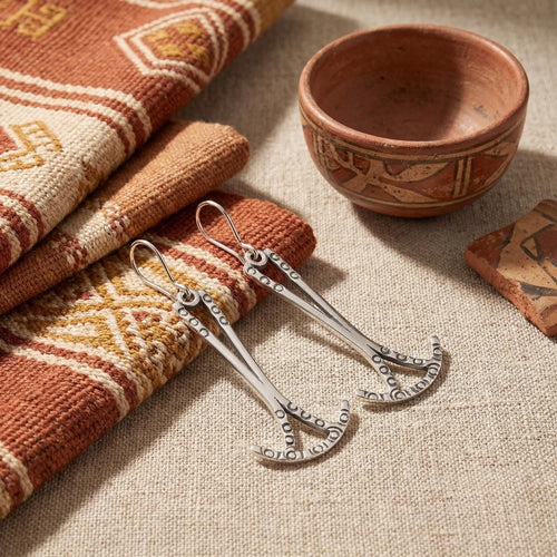 950 Fine Sterling Silver, Dangle Earrings: Handcrafted in Peru