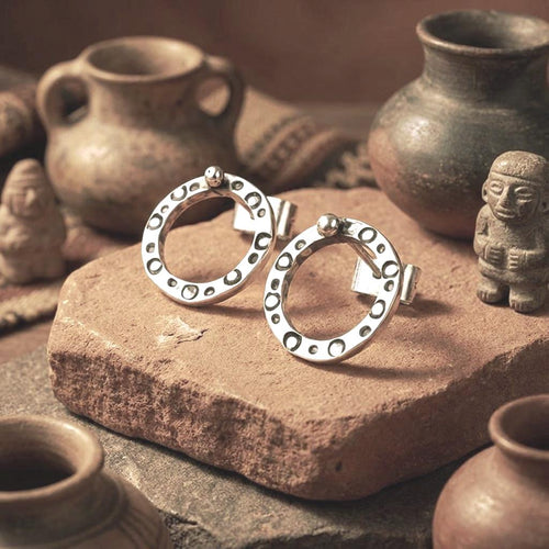 950 FINE Sterling Silver Hoop Earrings, Handcrafted Peruvian Artisan Jewelry