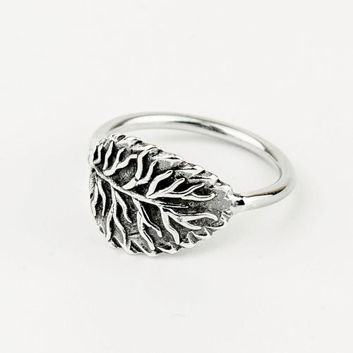 Handcrafted in Peru: 950 Fine Sterling Silver Leaf Ring, Peruvian Artisan Jewelry
