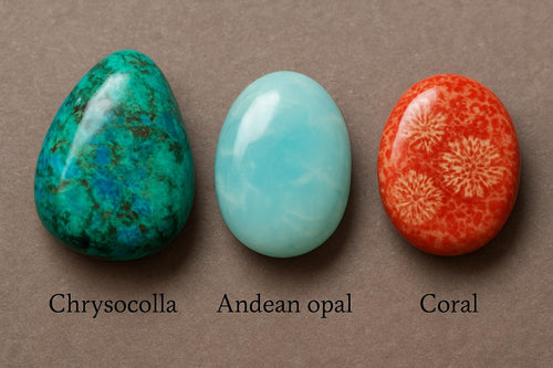 Handcrafted in Peru - 950 Fine Sterling Silver, Chrysocolla, Coral and Andean Opal