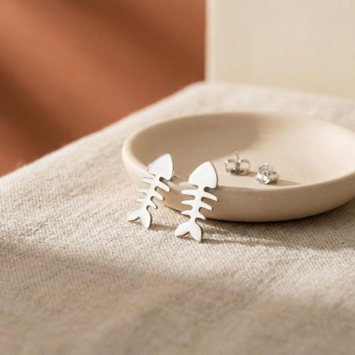 Handcrafted in Peru - 950 Fine Silver, Fish Bone Earrings: Peruvian Jewelry