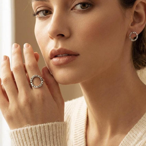 Handcrafted in Peru - 950 Fine Sterling Silver Circular Ring: Peruvian Artisan Jewelry