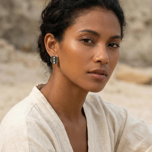 950 Fine Silver, Oxidized Earrings, Handcrafted in Peru: Peruvian Jewelry