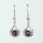 Handcrafted in Peru, 950 Fine Silver & Purple Spondylus Dangle earrings