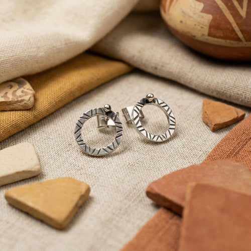 Handmade in Peru, 950 FINE Sterling Silver Hoop Earrings: Oxidized Peruvian Jewelry