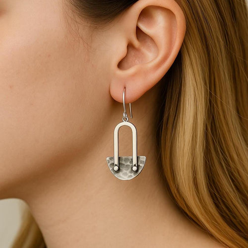 950 Fine Sterling Silver, Handcrafted Dangle Earrings: Oxidized Peruvian Jewelry