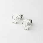 950 Sterling Silver, Handcrafted Skull Dangle Earrings, Handmade in Peru