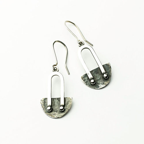 950 Fine Sterling Silver, Handcrafted Dangle Earrings: Oxidized Peruvian Jewelry