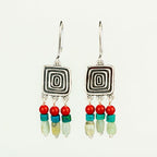 Handcrafted in Peru - 950 Fine Sterling Silver, Chrysocolla, Coral and Andean Opal