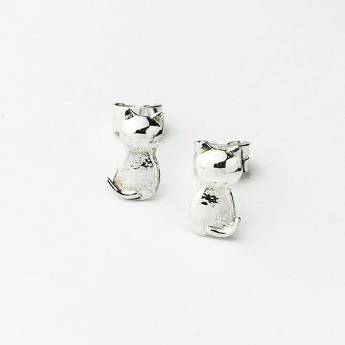 Handcrafted in Peru: 950 Fine Silver, Cat Earrings, Peruvian Artisan Jewelry