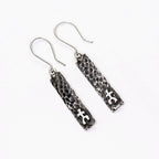 950 Fine Silver Oxidized Dangle Earrings, Handcrafted in Peru