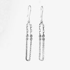 Handcrafted in Peru, 950 Fine Silver, Long Dangle Earrings (5.30 gr, 6.0 cm)