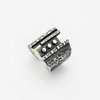 Handcrafted in Peru - 950 Fine Sterling Silver Wide Band Ring