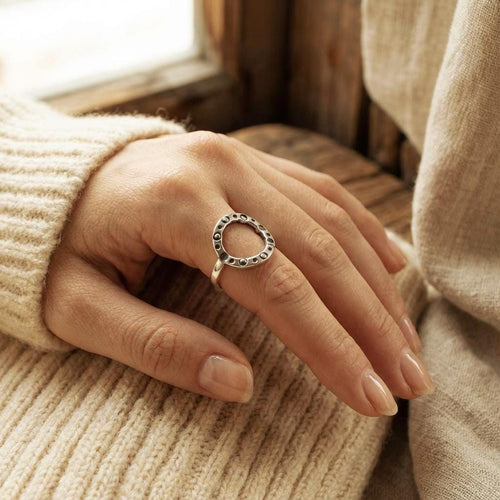 Handcrafted in Peru - 950 Fine Sterling Silver Circular Ring: Peruvian Artisan Jewelry