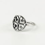 Handcrafted in Peru: 950 Fine Sterling Silver, 4-Leaf Clover Ring, Peruvian Jewelry