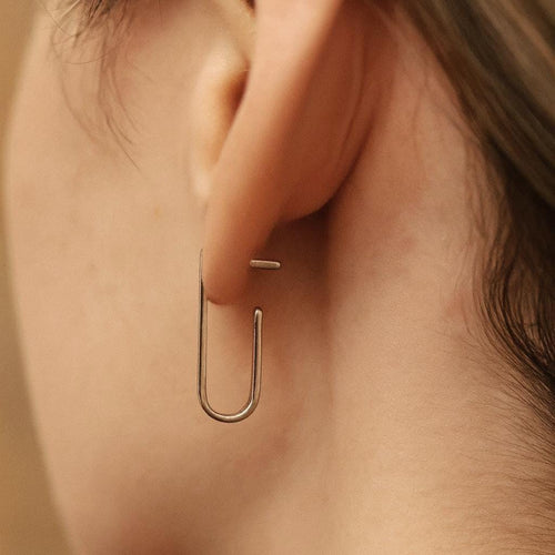 Handmade in Peru - 950 Sterling Silver U-Shaped Stud Earrings