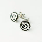 Handcrafted in Peru - 950 Fine Sterling Silver, Spiral Stud Earrings: Peruvian Jewelry