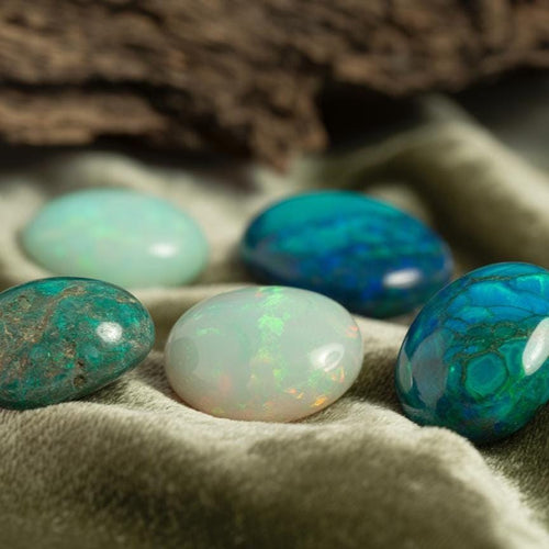 Handcrafted in Peru - 950 Fine Sterling Silver, Chrysocolla and Peruvian Andean Opal, Dangle Earrings