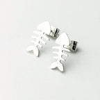 Handcrafted in Peru - 950 Fine Silver, Fish Bone Earrings: Peruvian Jewelry