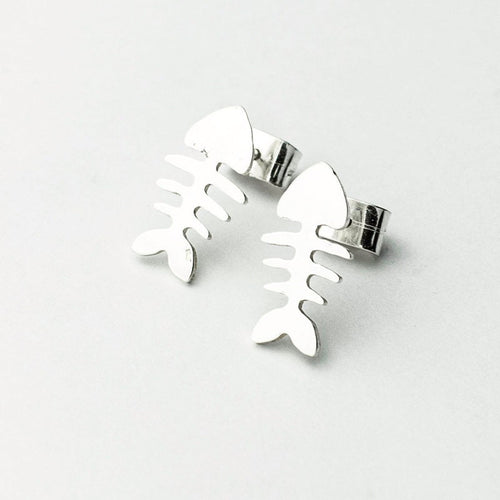 Handcrafted in Peru - 950 Fine Silver, Fish Bone Earrings: Peruvian Jewelry