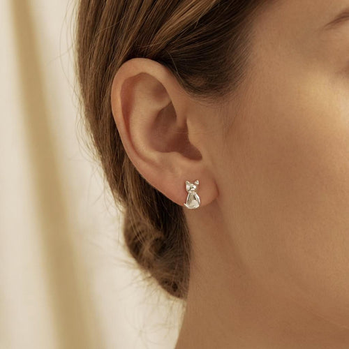 Handcrafted in Peru: 950 Fine Silver, Cat Earrings, Peruvian Artisan Jewelry