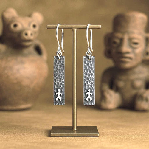 950 Fine Silver Oxidized Dangle Earrings, Handcrafted in Peru