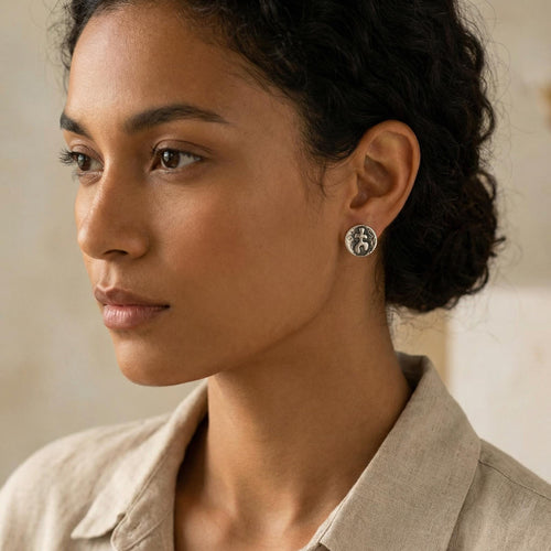 950 Fine Sterling Silver, Handcrafted Earrings: Peruvian Oxidized Jewelry