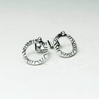 Small Abstract Circle Sterling Silver Earrings - Made in Peru