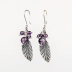 Amethyst Leaf Sterling Silver Earrings handmade in Peru by LLUL JOYAS | Peruvian Fashion & Apparel