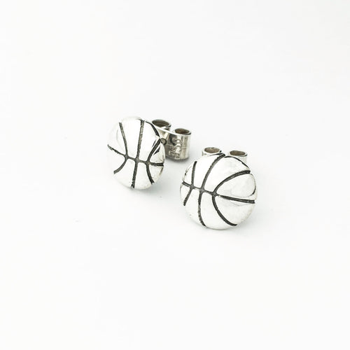 Basketball Sterling Silver Earrings - Made in Peru