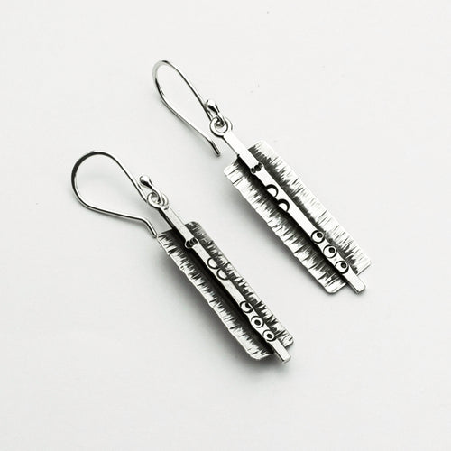 Long Abstract Sterling Silver Dangle Earrings - Made in Peru