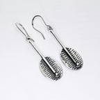 Long Abstract Paddle Sterling Silver Dangle Earrings - Made in Peru