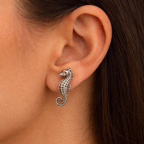 Handcrafted in Peru: 950 Fine Sterling Silver, Seahorse Earrings