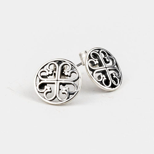 950 Fine Silver Earrings, Handcrafted in Peru - 4 Leaf Clover