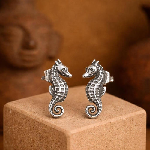 Handcrafted in Peru: 950 Fine Sterling Silver, Seahorse Earrings
