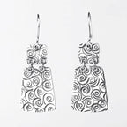 Handcrafted in Peru, 950 Fine Silver, Double-Panel Spiral Earrings (9.8gr 5 cm)