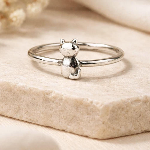 Handcrafted in Peru: 950 Fine Sterling Silver Cat Ring, Peruvian Artisan Jewelry