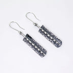950 Fine Sterling Silver, , Handcrafted Oxidized Dangle Earrings: Peruvian Jewelry