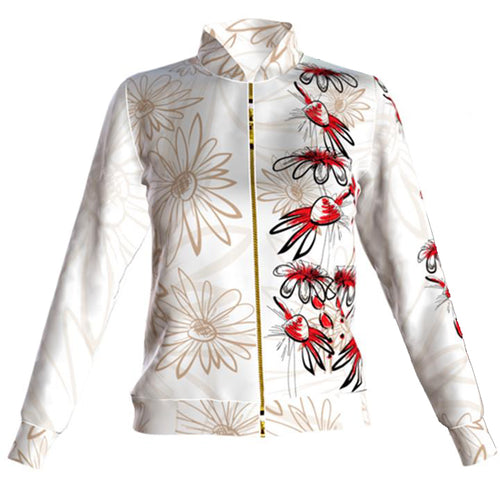 Front of Glided Petals Hooded Graphic Jacket made in Peru | Peruvian Graphic Jacket