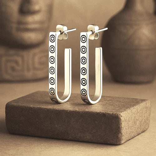 Handmade in Peru - 950 Sterling Silver U-Shaped Stud Earrings